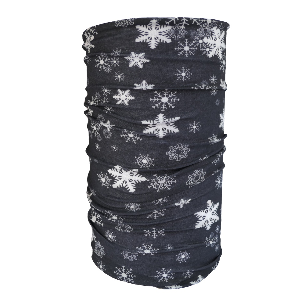 Multifunkční šátek černý snowboard/vločky